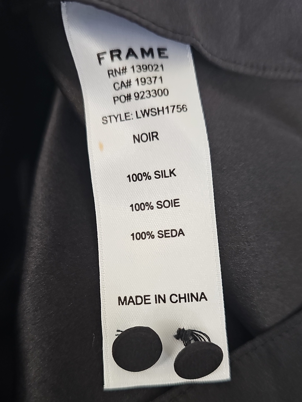 Frame Silk Black Ruffle-Neck Sleeveless Camisole, Medium - Picture 6 of 7